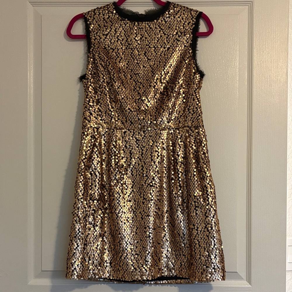 Nanette Lepore Gold Sequin Mini Dress
